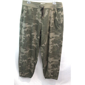 prAna Sweatpants Cozy Up Ankle Jogger size XL Green Camouflage Pockets Pull-on
